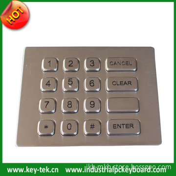 16 Keys Metal Keypad for Ticket Vending Machines
